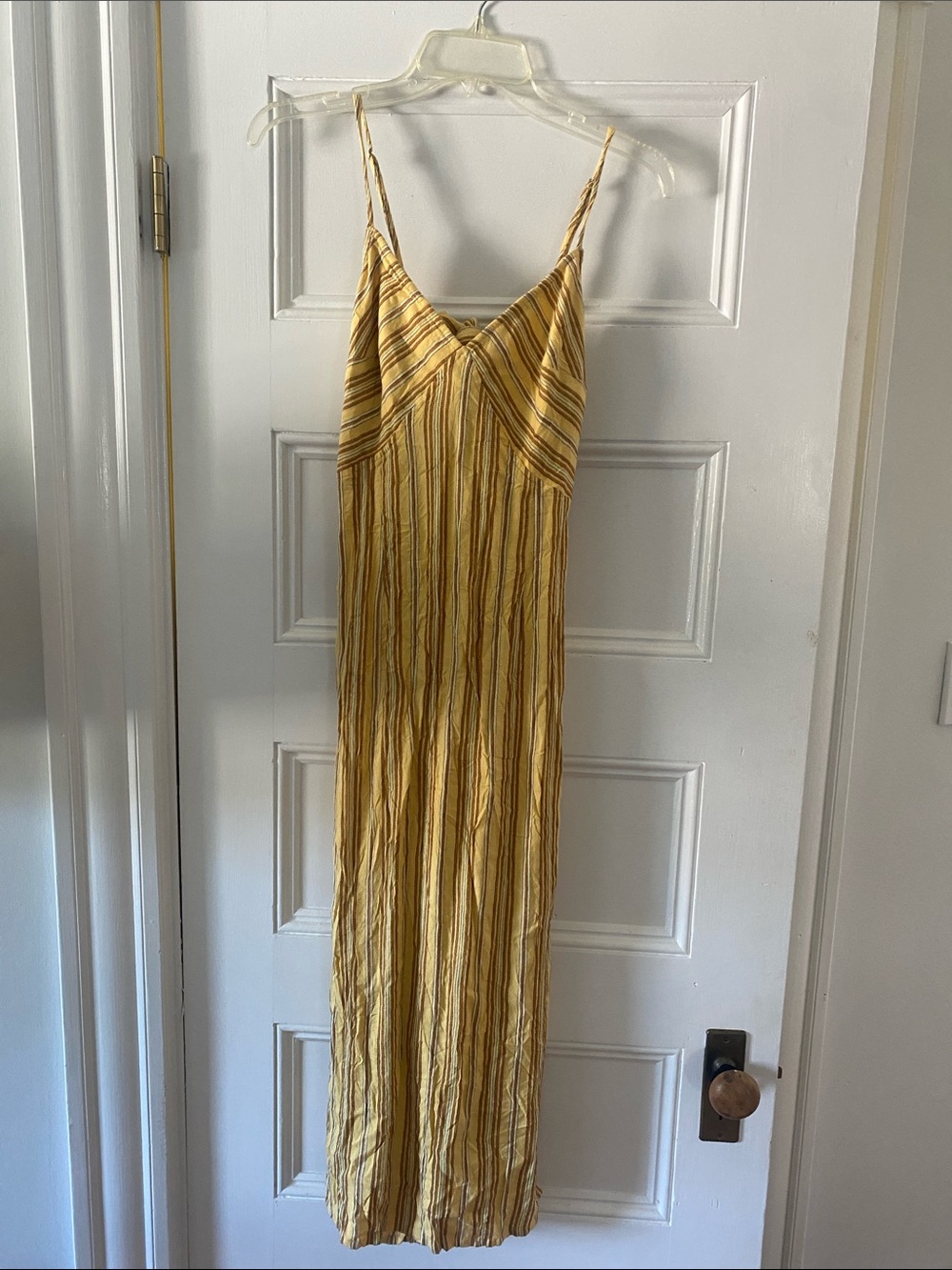 Society Yellow Striped Maxi Slip Dress